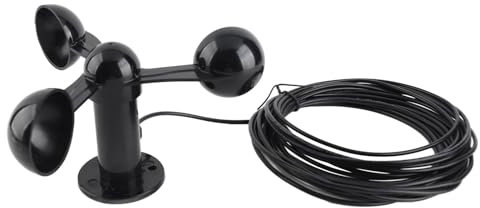 Anemometer Sensor Wind Speeds Cup with 8M Water Cable 4cm Mounting Hole Anti Interference 3 Cups Wind Speed Detector for Outdoor 0 3.8v Mounting Hole Anti