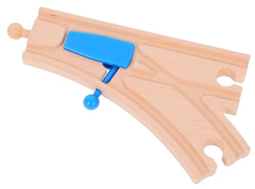 SOPOTUTU Holzeisenbahn Schienen Mit Holzschienen Für Züge Junge Mädchen Spielzeug Zur Befestigung Von Eisenbahnschienen Naturbelassenes Holz Für Feinmotorik-entwicklung