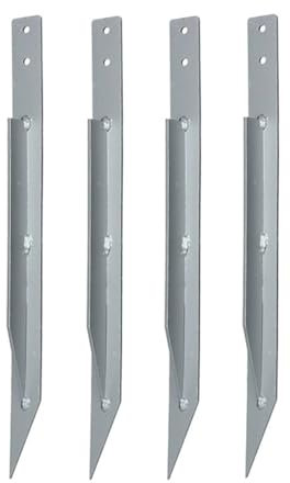 Pack of 4 Fence Post Repair Upgraded Fence Post Anchor Ground Spike for Repair Tilted/Broken Wood Fence Post