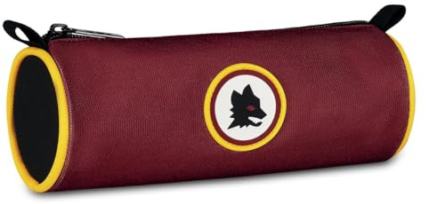 Seven AS Roma Federmäppchen für Schule Fußball Tombolotto, rot, ovales Federmäppchen für Stifte, Bleistifte und Zubehör, für mittlere und obere Schule, Jungen, rot, Modern