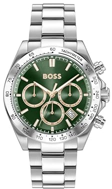 BOSS Chronograph kvarts klocka för män HERO 2.0 kollektion med silver rostfritt stål armband - 1514268