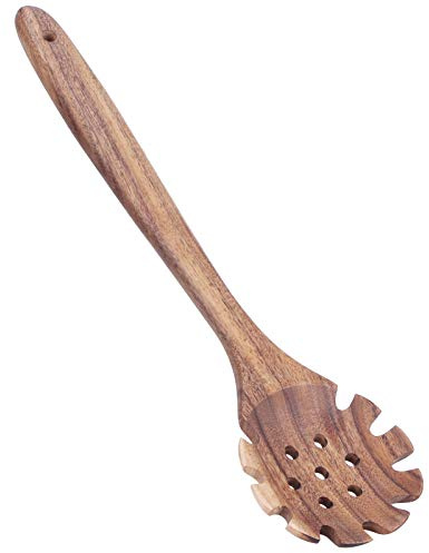 Cucchiaio per pasta in legno con denti, cucchiaio per spaghetti antiaderente, spaghetti, colino, forchette pasta, utensili da portata cucinare in