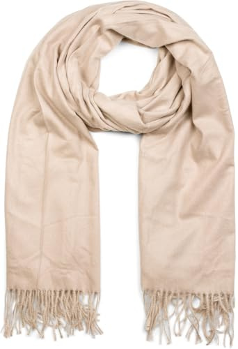 styleBREAKER Unisex Web-Schal Viskose Fransen | 70x182 cm großes Format für flexible Styling-Optionen, wärmendes Material für den Winter, auch als Schultertuch drapierbar.