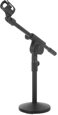Cabilock Micrófono Redonda con de Escritorio Soporte Ajustable para Brazo Articulado y Base de Hierro Fácil para Uso Profesional y Transmisión