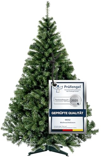 160 cm Künstlicher Weihnachtsbaum aus 100% PVC – Dicht & Formstabil mit 600 Zweigen, Schnellaufbau-System, Schwer Entflammbar