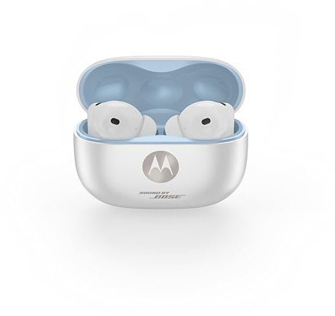 Motorola Moto Buds 2 Plus Sound by Bose bis zu 32 Std Akku Bright Wight