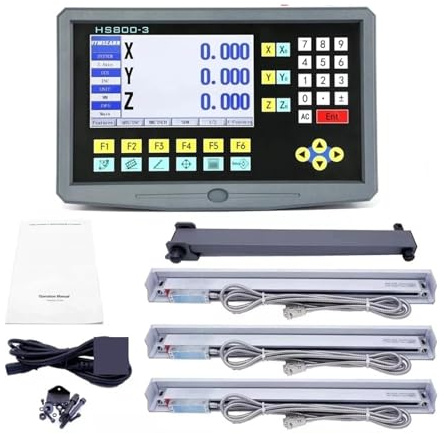 Linearer Messumformer, LCD Kit COMPLICT SET 3 Axis Fräsen Drehen Drehmaschine Mühle Machine Digitalanzeige und Linearskala Encoder für CNC-Fräsmaschinen(0.005mm complete set)