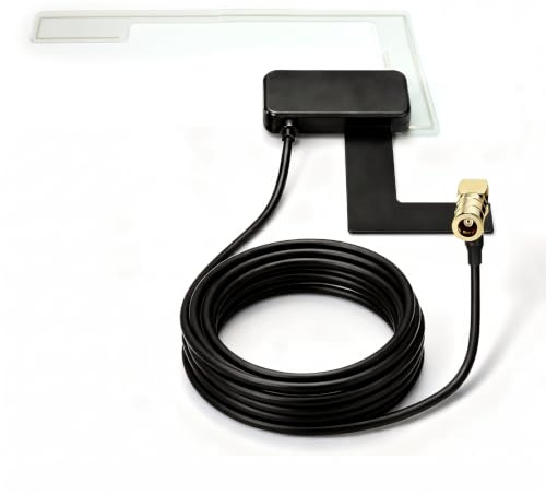 DAB Aerial, DAB+ Car Radio Antenna SMB Connector, Windscreen Glass Mount Aerial with 3M Copper Cable, Stable Transmission, AM/FM Digital Car Antenna Compatible with Pioneer Clarion JVC Kenwood Alpine
