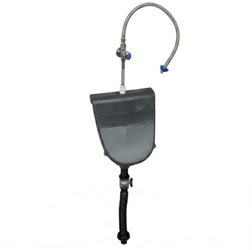 Urinario masculino, urinario de pared con tapa desodorante e instalación doble con válvula de descarga expuesta, tubería de entrada y desagüe a prueba de olores para el hogar, la escuela, el hote