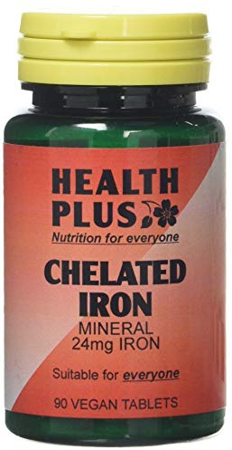 Health Plus Chelated Iron 24mg Mineral Supplement - 90 Tablets