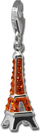 SilberDream orange Charm Eiffelturm Zirkonia 925 Silber Damen Anhänger GSC562O Silber Charmsschmuckanhänger