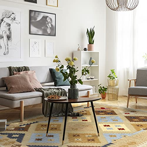 HAMID - Tappeto di Design Orientale Kilim Lori, Tappeti di Lana, Kilim Tessuti a Mano, Tappeti per Sala da Pranzo, Camera da Letto, Soggiorno, Corridoio, Salotto (D.2, 230x160 cm)