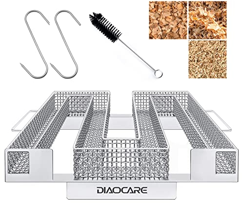 DIAOCARE Generatore di Fumo Freddo, Affumicatore Barbecue Portatile Acciaio Inox Fumatore Barbecue Generatore di Fumo Freddo Smoke Box con Spazzola per la Pulizia(22,5 x 21 x 4 cm)
