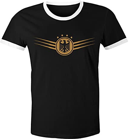 MoonWorks® Herren Deutschland Fußball EM-Shirt 2024 Fußballeuropameisterschaft Deutschlandshirt mit Bundesadler Retro