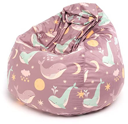 Ecopuf Fuzzy Sitzsack, Design aus weichem Samtstoff, Fleece, Oeko Tex® Standard 100, doppelter Bezug, abziehbar - bereits gefüllt 80 x 110 cm