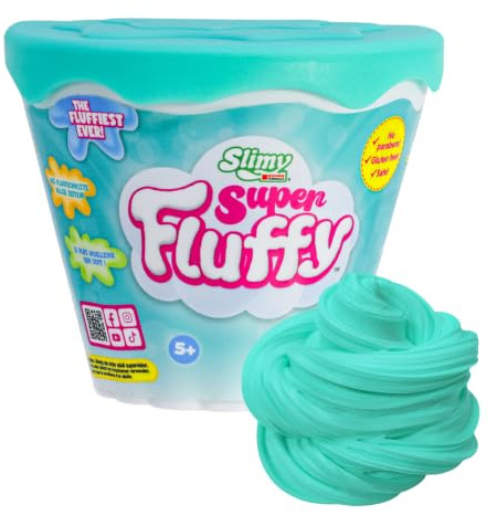 SLIMY Super Fluffy 100g Grün Spielmasse im Becher | der flaumigste Original Slimy Slime, lustig duftende Schleim Knete für Kinder