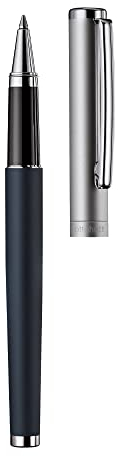 Otto Hutt design 01 Tintenroller 009-11436 – Rollerball mit hochwertiger Beschichtung, und matter Oberfläche in der Farbe Blau – Mit Großraummine M, blau