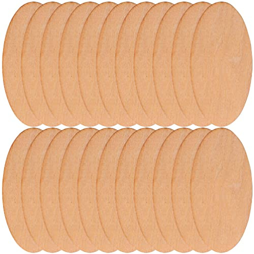 COHEALI 50 Pcs Oval Wooden Slices 3.93X1.96 Inch Unfinished Wood Blanks with Smooth Edges for DIY Crafts Painting Engraving Home Adornment