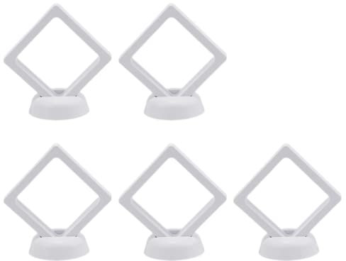 RANRAO 5/10 piezas de marco flotante transparente, soporte de exhibición 3D, soporte de exhibición 3D, caja de joyería transparente para exhibición de monedas de anillo