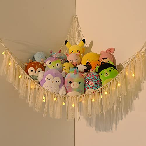 Spielzeug Aufbewahrung Kuscheltier Aufbewahrung Netz Hängend Spielzeug Organizer Kinderzimmer Stofftier Aufbewahrung Spielzeug Hängematte für Kuscheltiere Teddy Eckspielzeug Netz für Schlafzimmer