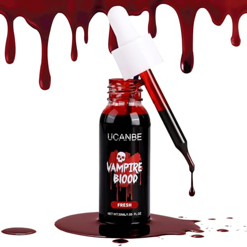 UCANBE Halloween Kunstblut Realistische Fake Blood Abwaschbar(Fresh) | Blutstropfen für Karneval Theater Unfug Zombie Vampir Clown Monster Cosplay Spezialeffekte Make Up