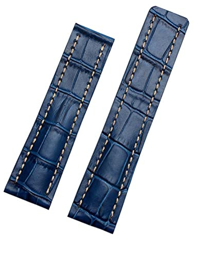 BONOOL Echtes Lederarmband für Breitling-Uhrenarmband, Rindslederarmband mit Faltschließe, 22 mm, 24 mm, Uhrenarmbänder