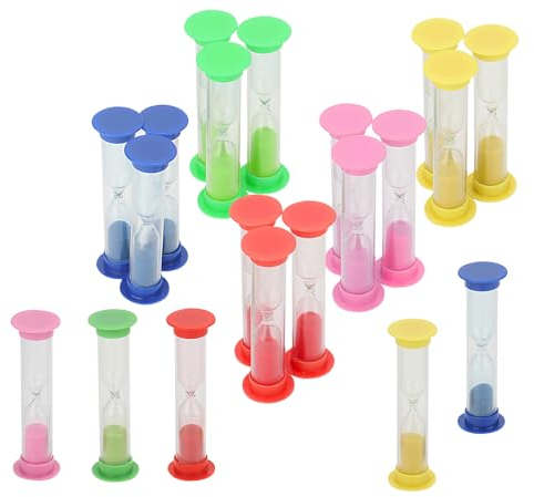 MUKCHAP 20 PCS 1 Minute Small Sand Timer, 5 Colors Sandglass Clocks Timer, Plastic Hourglass Timer for Home