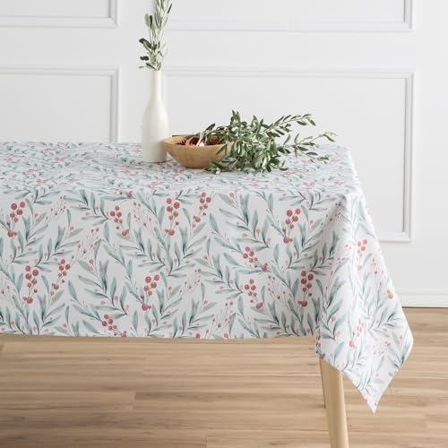 MINT DECO Tovaglia antimacchia 100% cotone agrifoglio 140 x 140