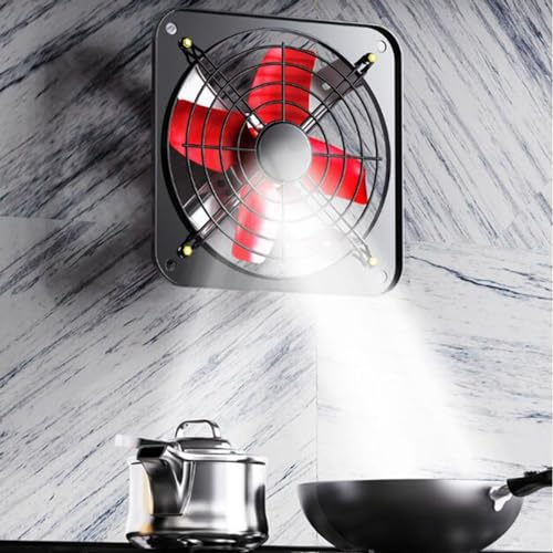 BETAM Ventilatore Industriale,Metallo Ventola Aspirazione,2280³/H Estrattore Aria,Motore in Rame Puro,per Cucina, Garage,Centro Commerciale, Soffitta Soffiatore di Scarico,Griglia Nera,12 Inches