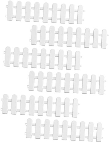 OFFSCH Picket Garden Fence Decorative Plastic Border Fences 6pcs 50cm Long x 13cm High Indoor Outdoor Villa Garden Courtyard Landscape Edging Panels