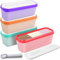 TESIN Ice Cream Containers 4 Pack 1.5Qt Freezer Storage Tubs with Silicone Lids and Spoon for Homemade Ice Cream for Homemade Ice Cream, Sorbet Dishwasher Safe