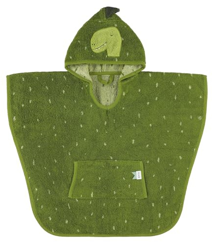 Trixie Poncho - Mr Dino - 100% Bio-Baumwolle - Poncho für Kinder - Grün
