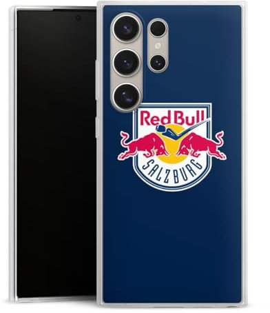 DeinDesign Slim Case extra dünn kompatibel mit Samsung Galaxy S24 Ultra Silikon Handyhülle transparent Hülle EC Red Bull Salzburg Offizielles Lizenzprodukt Eishockey