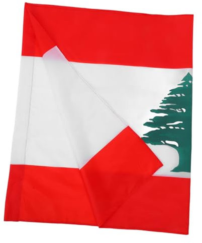 Amosfun Drapeau Libanais Polyester Léger Pour Décorations Intérieures Extérieures Bannière Nationale Portable Pour Fêtes Et Cérémonies Culturelles