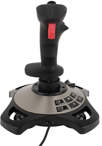 Tangxi PC Joystick, USB Joystick Flight Stick mit Vibrationsfunktion, Drosselklappensteuerung, Flugsimulator Steuerung für PC Computer, Laptop (nur PC)