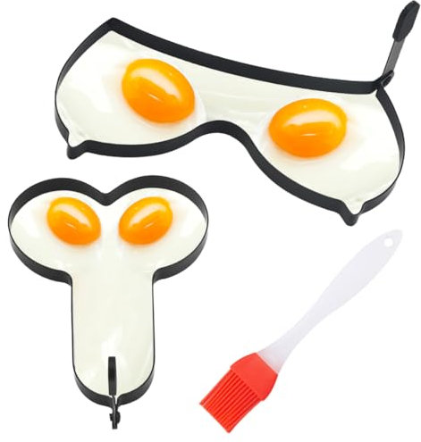 IKOPFLN 2 Pezzi Padella per frittata, cuoci uova, tegamino per uova, stampi per pancake, Stampo per Frittata in Acciaio Inossidabile, B