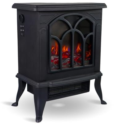 Mobiclinic®, Caminetto elettrico portatile da pavimento, 900/1800w, Protezione contro il surriscaldamento, Leggero, Decorativo, Fiamma 3d, Temperatura regolabile, Ira, Per stanze 25 m2