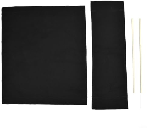WIIYENA Ersatzbezüge für Regiestuhl, Leinen, für den Außenbereich, Garten, Sitzbezüge für Klappstühle, mehrere Farben erhältlich, 48 x 38 cm, 16 x 52 cm (schwarz)