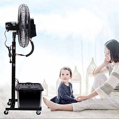 HMASNSEIY Pedestal Cooling Fan Outdoor High Velocity Mister Fan With 11 Gallon Water Tank 26/30 Large Industrial Floor Fans 3 Speed Quiet (Size : 320W/26in)