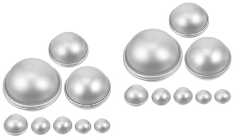 HOMSFOU 2 Sätze Backform Bad Ball Salz Schimmel Kugelform Runden Kuchenform Handwerkliche Herstellung Von Formen Diy -seifenform Aluminiumlegierung Silver 16 Stücke * 2