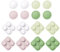 PlayVital Copri Levette Analogiche e Cover Tasti Silicone Set per Nintendo Switch 2, 8 Gommini Thumb Grip Caps & 8 Copri Tasti Direzionali Pulsanti ABXY per Joycon 2, Bianco&Giallo&Rosa&Matcha Verde