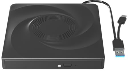 Vocdikficy unità CD/Dvd Esterna unità CD Portatile Dvd +/-RW Lettore unità Ottica Lettore USB 3.0 e Type-C per Win 11 10 8 7