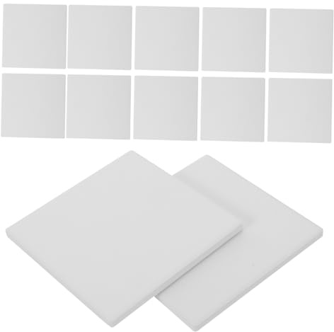 STOBAZA 12pièces Carreaux Carrés Céramique Non Émaillés Blancs pour Peinture Artisanale Et Coulage Acrylique Projets Artistiques Et sous-Verres DIY