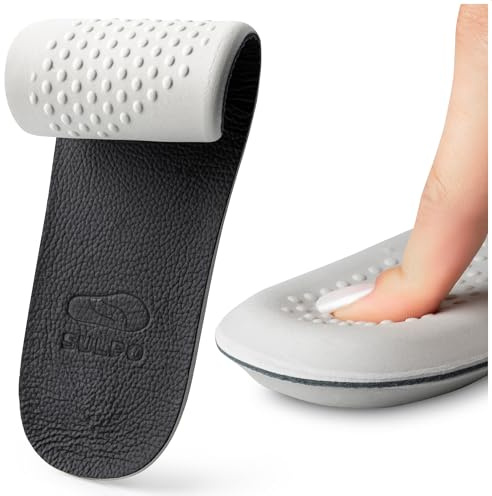 SULPO Solette per scarpe in pelle con schiuma di lattice - solette ammortizzanti per scarpe - taglia 40-41 nero