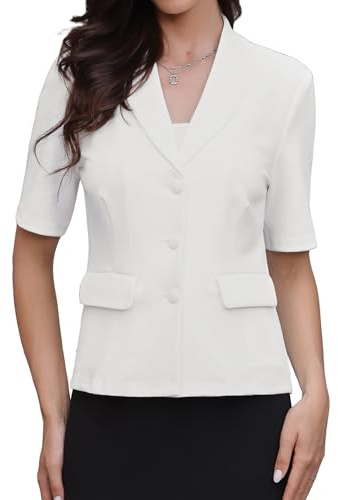 Allegra K Short Sleeve Blazers for Women Summer Business Casual Blazer