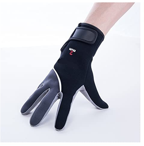 ERETYRET Guanti da immersione in neoprene da 2 mm Immersioni subacquee Snorkeling Guanto a cinque Uomo e donna for adulti Ampia Gamma Di Applicazioni(BLACK GREY,XL)