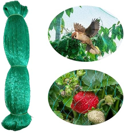 Vogelschutznetz, Vogelnetz Engmaschig 4x15m, Gartennetz Obstbaumnetz Kirschbaum Netz Laubnetz Teichnetz Taubennetz Laubschutznetz, für Garten Balkon oder Teich Löcher 1.5x2cm - Grün (4x15m)