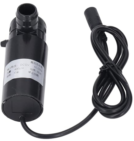 Asixxsix Pompe Submersible, Pompe de Fontaine Centrifuge étanche DC 12 V, Mini à Eau avec Tête de 10 M, Débit de 400 L/h pour Fontaines, Piscines, Aquariums, Systèmes Hydroponiques Solaires