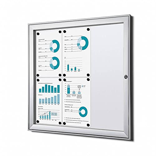 Schaukasten Brandschutz innen 6x DIN A4 | brandsicher B1-Norm | Baustoffklasse B1 nach DIN 4102 schwer entflammbar | magnetische Rückwand, abschließbar | ideal für Schule, Kindergarten, Wand-Montage