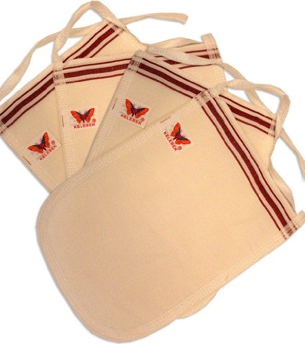 SaffronValue Kese - Set mit 4 Stück. Badehandschuhe, türkisches Hammam-Spa, Peeling für eine gesunde Haut, keine Cellulite